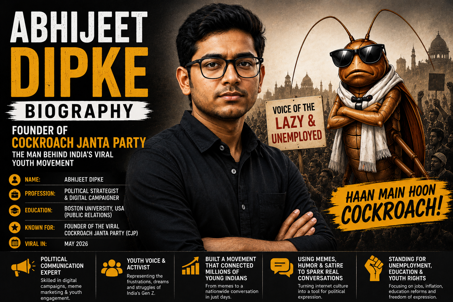 Abhijeet Dipke Biography – The Man Behind India’s Viral Cockroach Janta Party