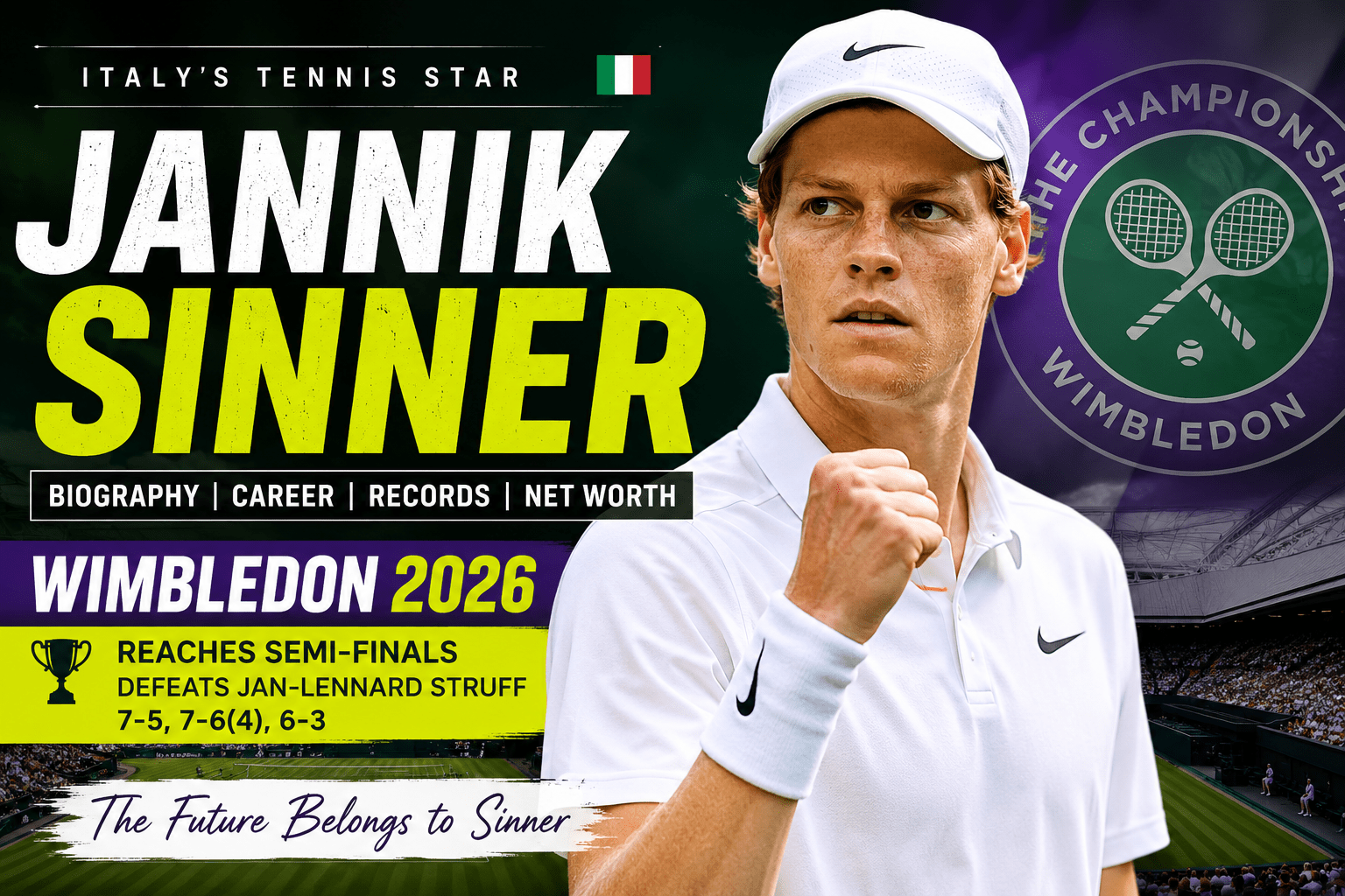 Jannik Sinner Biography: Age, Ranking, Girlfriend, Net Worth, Career, and Latest Wimbledon 2026 Update