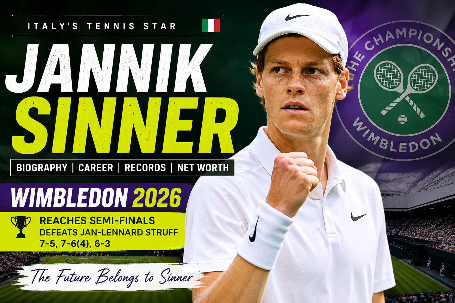 Jannik Sinner Biography: Age, Ranking, Girlfriend, Net Worth, Career, and Latest Wimbledon 2026 Update