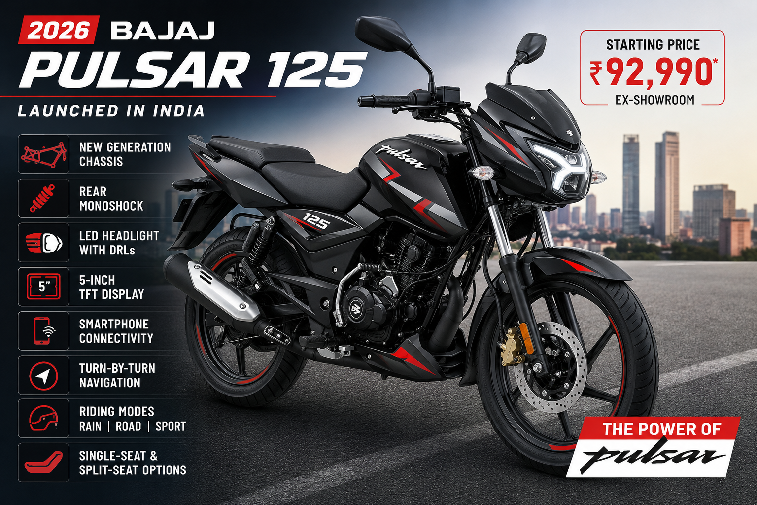 Bajaj Pulsar 125 Launched in India 2026: Price, Features, Engine, Mileage, and Full Details